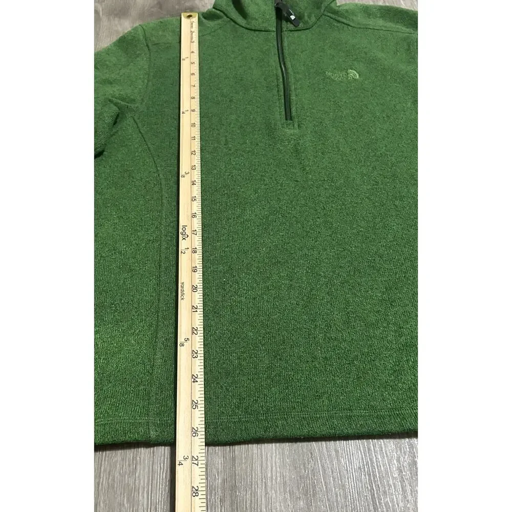 The North Face Gordon Lyons Mens M Green Quarter Zip Sweater Knit Fleece Pullove